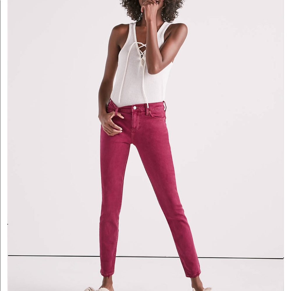 Lucky brand red/burgundy pants jeans, size 28 VGUC
